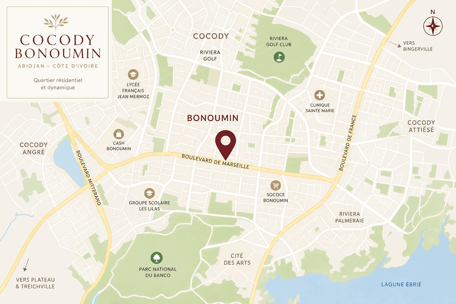 Localisation BATIREM GROUP — Cocody, Abidjan
